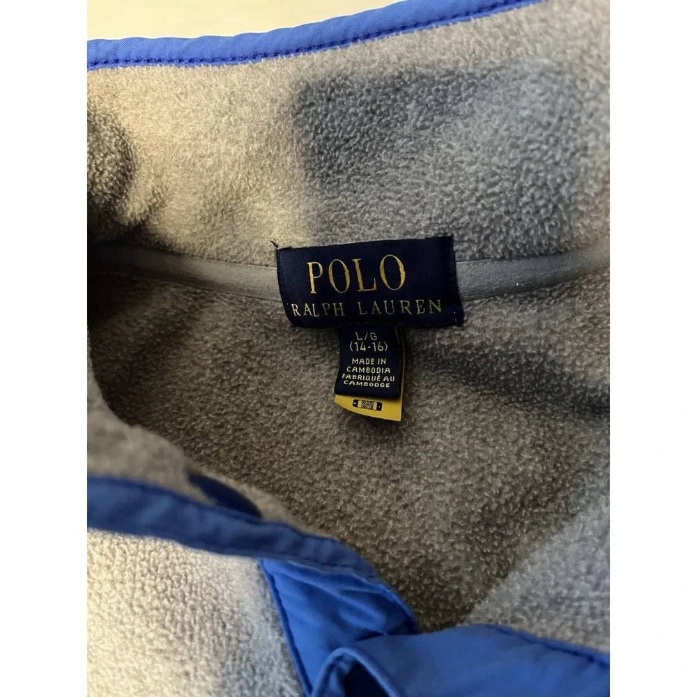 Ralph Lauren Polo Bear Fleece Pullover Sweater Child's Size Large 14/16 Gray